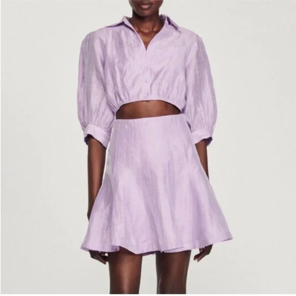 Sandro “Kya” Purple Mini Skater Dress for Night Out - EUC - Picture 1 of 6